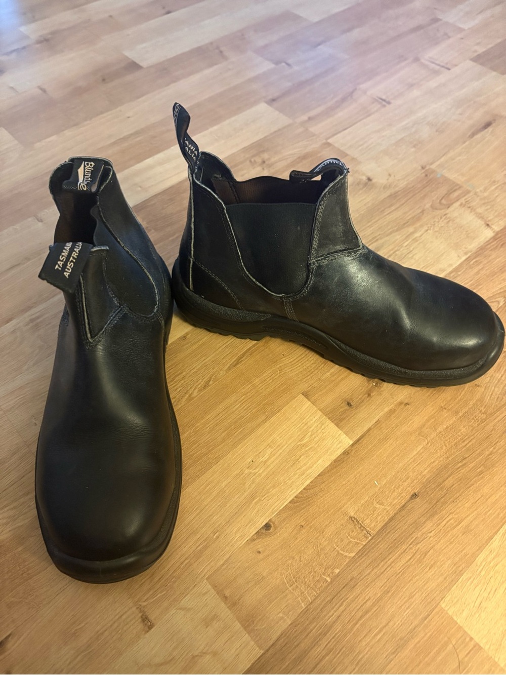 Blundstones Men’s Size 10.5 Black Leather Steel Toe Safety Work Boots 163 SPS